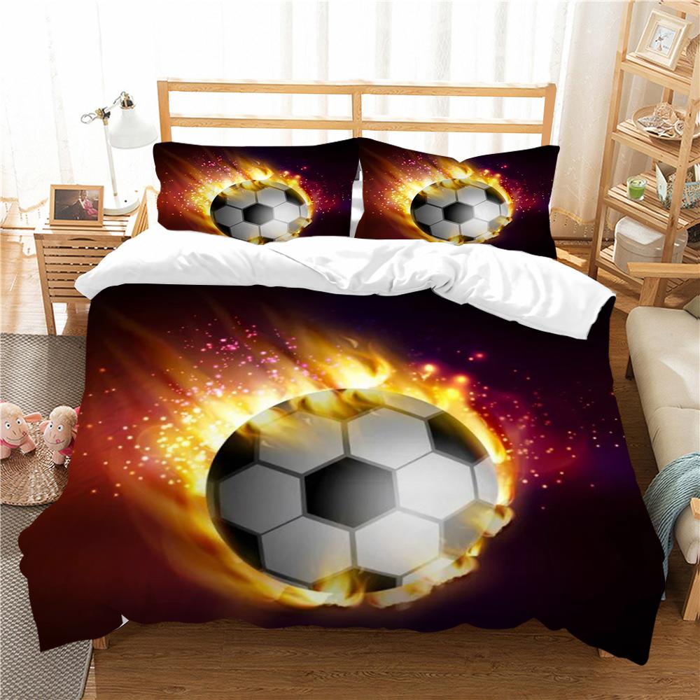 Bedding Cover Suit Football 3D Home Bedclothes Highly Quilt Cover King Queen Size Bedding Fashion Duvet Cover Set