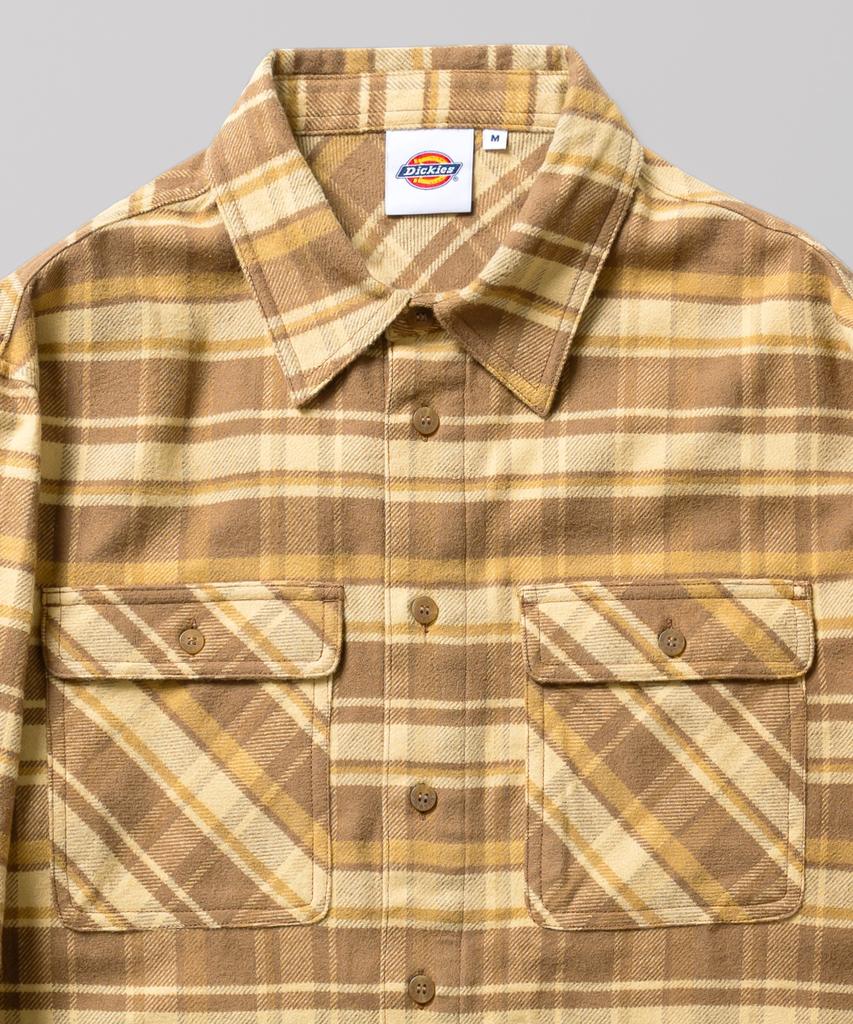 Dickies Хлопковая фланелевая рубашка Желтая