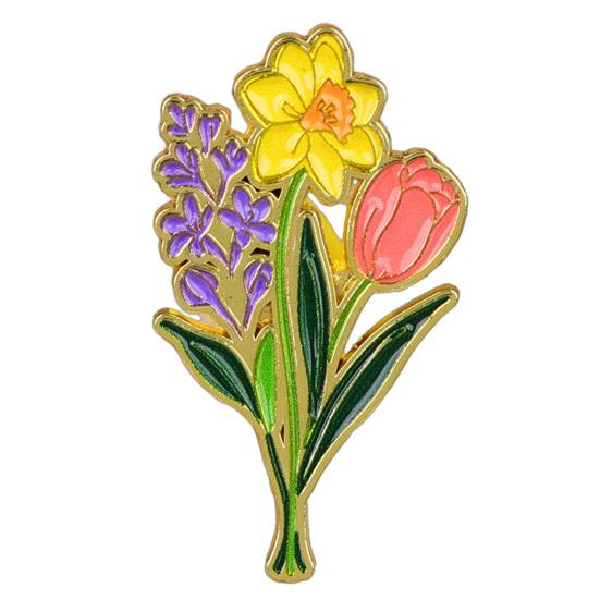 Non-snag Clothing Pin Zinc Alloy Brooch Pin, Colorful Flower Shape Lapel Smooth Polished Edge Edges Enamel Badge for Coats Scarves Canvas Bags