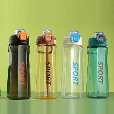 With Straw Drinking Sports Water Cup PC Large Capacity Sports Kettle Primary School Students