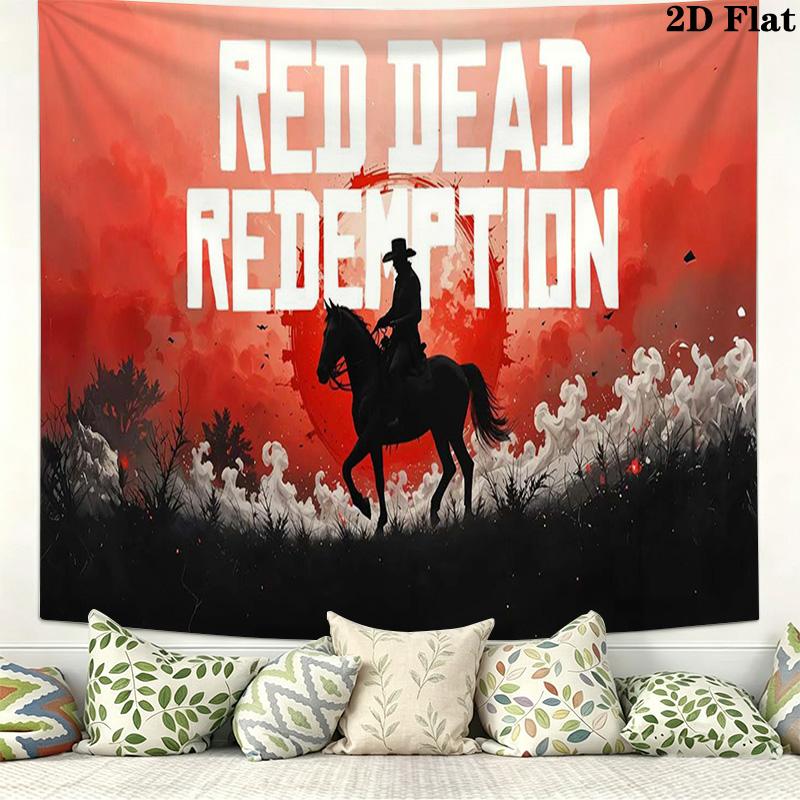 Игровой настенный гобелен RDR2 Эстетичный настенный подвес Печатная ткань Одеяло Декоративные гобелены для спальни гостиной Домашний декор