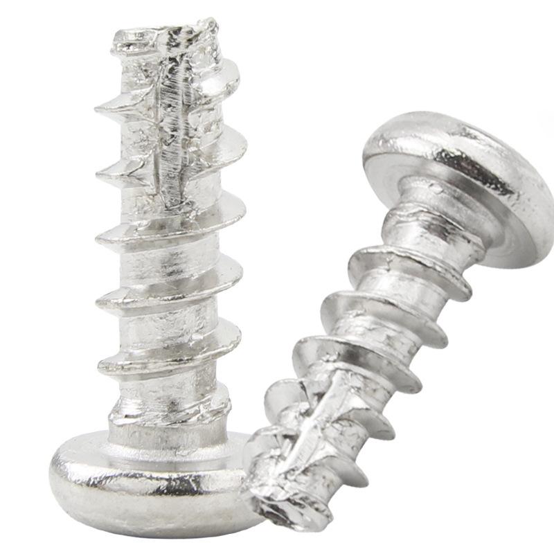 Саморез с круглой головкой и крестообразным шлицем, оцинкованный, углеродистая сталь, цилиндрическая головка, режущий хвостовик, M2/M3/M4/M5