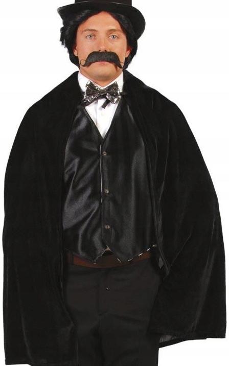Czarna Peleryna Wampir Nietoperz Dżentelmen Retro Halloween Karnawał 100Cm