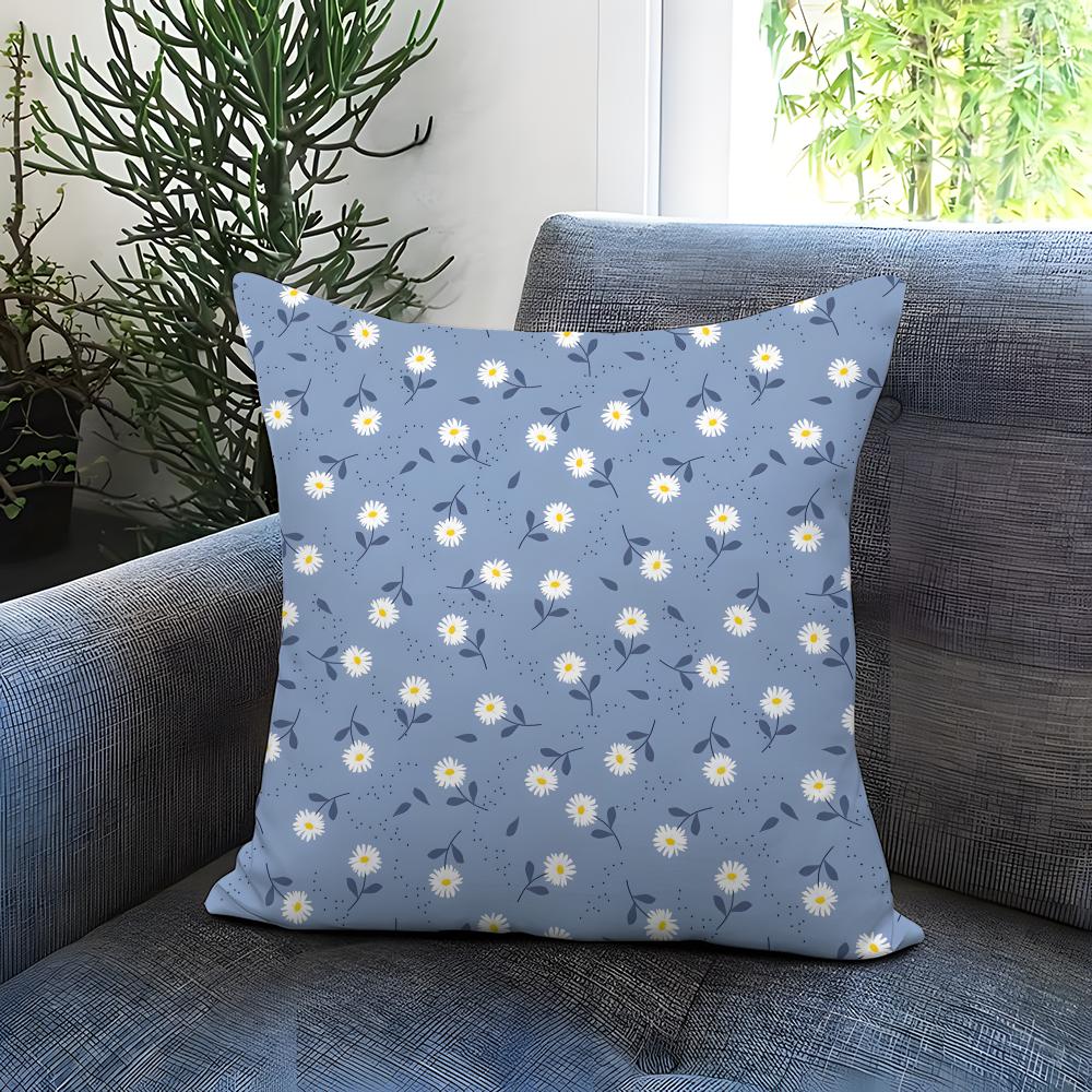 Daisy pattern Cushion Cover Comfortable Reversible Pillow Cover Ideal for Car Sofa Bedroom Beyond