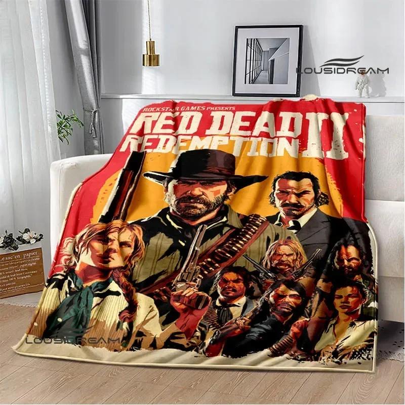 Red Dead Redemption 2 Пледы Пикниковые Пледы Теплые Фланелевые Пледы Мягкий И Удобный Плед Постельное Белье Подарок На День Рождения