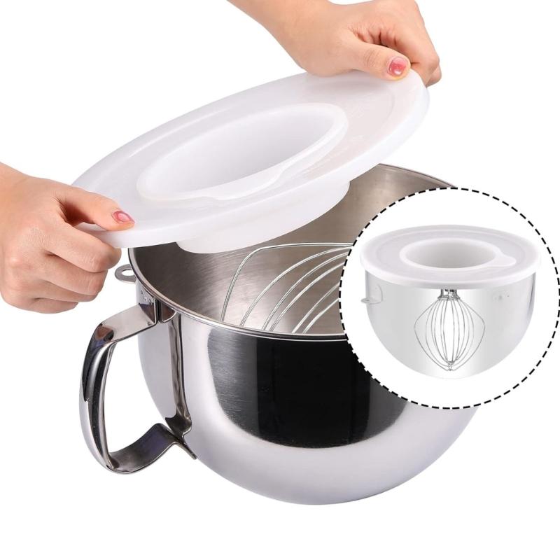 2PCS Mixing Bowl Covers Dustproof Design Reduces Ingredient Splatter Keeps Counter Clean During Baking Prep for 4.5-5QT