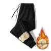 Men's Winter Plus Size Cotton Pants with Lamb's Wool and Velvet, Thick Warm Loose Straight-Leg Casual Joggers