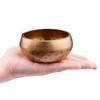 Tibetan Singing Bowl Set with 8cm/3inch Handmade Metal Sound Bowl & Soft Cushion & Wooden