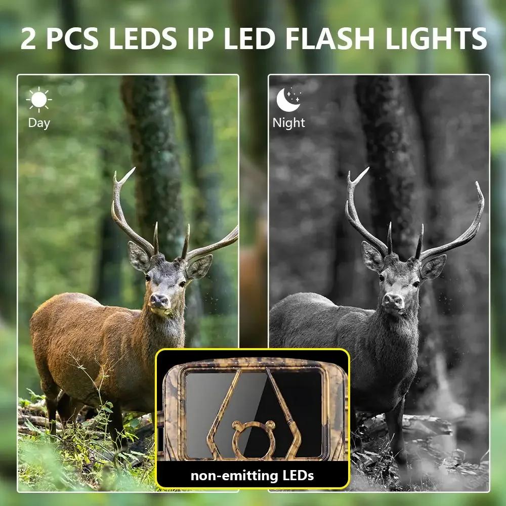 2025 8K WiFi Waterproof Trail Camera PR801W 60MP Supports APP Viewing for Outdoor Animal Hunting Night Vision and Farm Monitoring