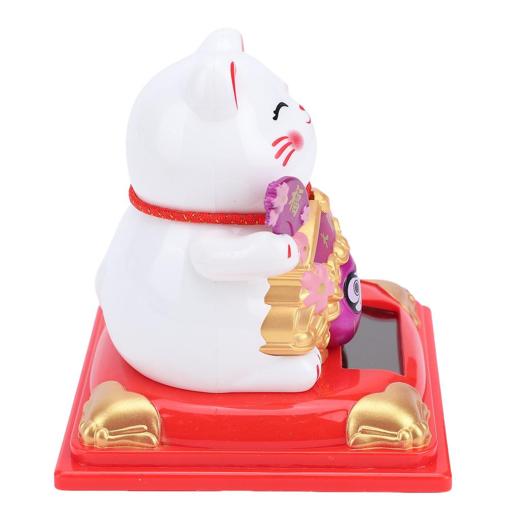Lucky Cat Waving Arm Solar Powered Light Sensor Wealth Welcoming Fortune Cat Decoration for Home Car Dashboard