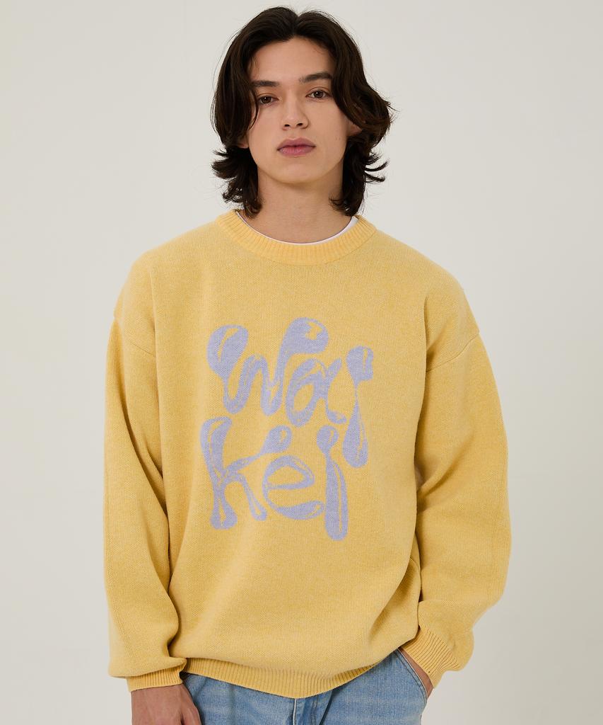 WAIKEI Wk 3D Logo Knit Yellow