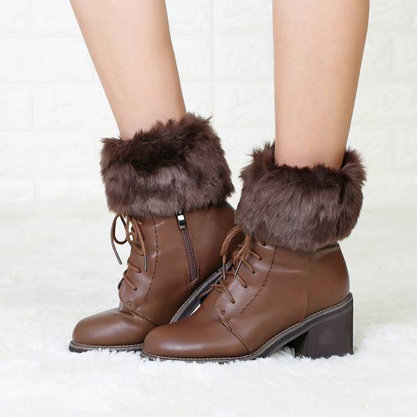 Модная одежда, зимние женские вязаные теплые носки, шерстяные набедренники, короткие сапоги с манжетами