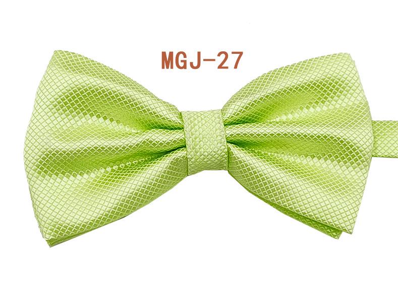Men's Solid Black Double Layer Bow Tie - British Cube Grid, 27 Colors Available for Formal Events and Weddings.