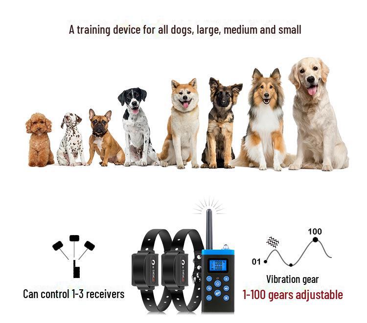 Dog Training Collar: Sound & Vibration Anti-Bark with 100-Level Remote Control