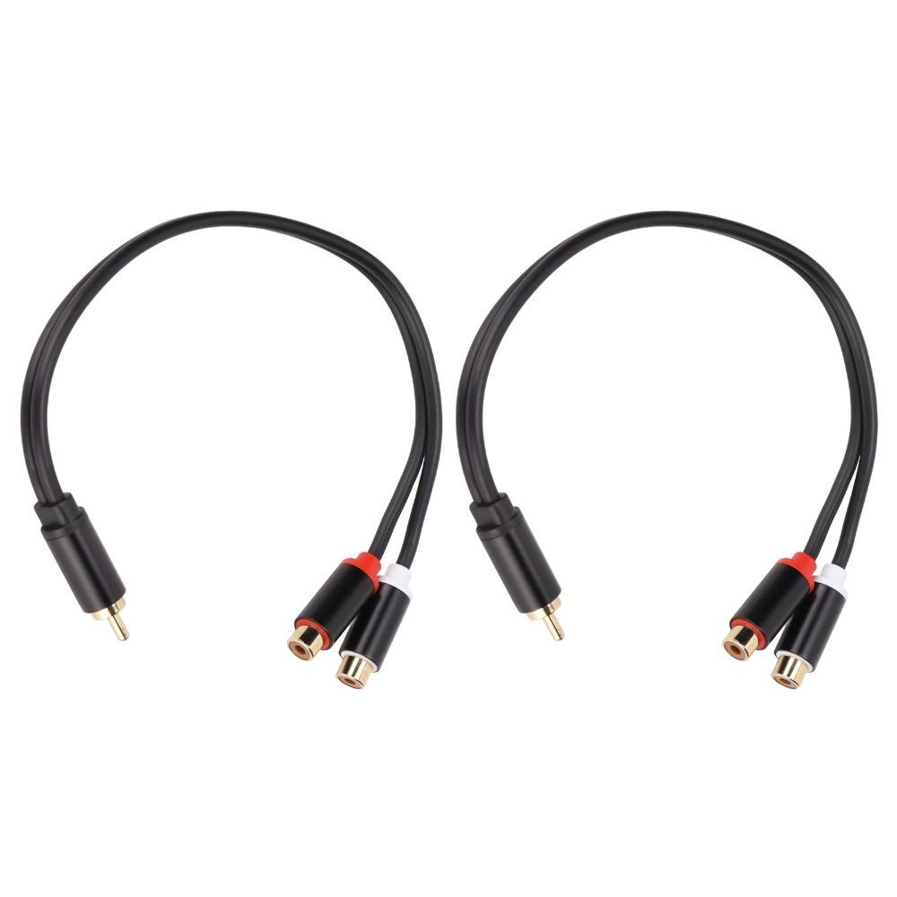 2 шт. Plug and Play 1 штекер на 2 гнезда 0,3 м / 11,8 дюйма для Y-образного адаптера RCA Кабель Аудио Видео