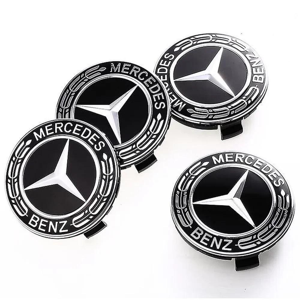 CDR4 4PCS 75MM Car Wheel Center Hub Caps Emblem Tire Rim Covers For Mercedes Benz AMG W203 W206 W220 W205 W211 W212 GLA GLC CLA A