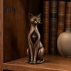 Animal Lover Gifts Vintage Distressed Cat Figurine, Rustic Statue for Desk Shelf Home Country Style Decor Decor, Handcrafted Retro Ornament,