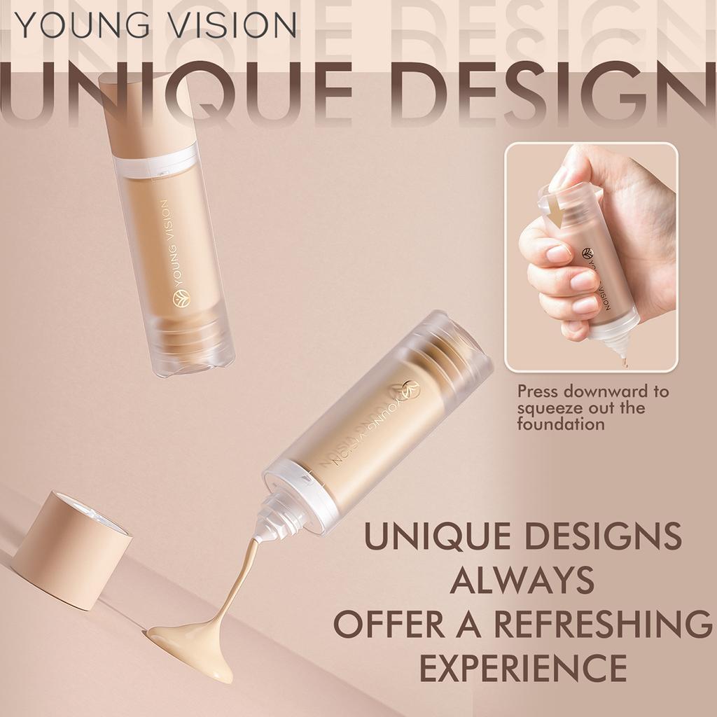 Detachable Bottom Press Liquid Foundation Matte Control Oil Full Coverage Non-removable Waterproof Face Base Makeup