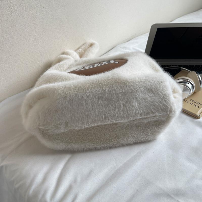 Plush Large Capacity Tote Bag Women's Shoulder Bag Commuter Underarm Bag