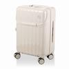 Fully Featured Hapitas Zippered Suitcase with Both a Lock and Stopper Suspension Front Drink Front Opening Suitcase with Drink Size Ivory [Sifre]