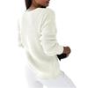 Autumn and Winter Women's Plus Size Sweater Long Sleeve V-Neck Solid Color Twist Casual Knit Pullover Top