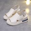 Summer Wedge Shoes for Women Sandals Solid Color Open Toe High Heels Casual Ladies Buckle Strap Fashion Female Sandalias