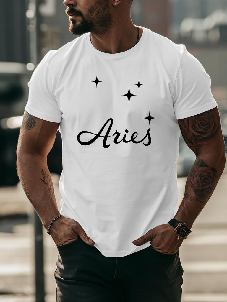 Европейский размер Мужские летние футболки с коротким рукавом Aries, Модные и трендовые мужские лонгсливы с принтом, Весенние и летние топы с круглым вырезом