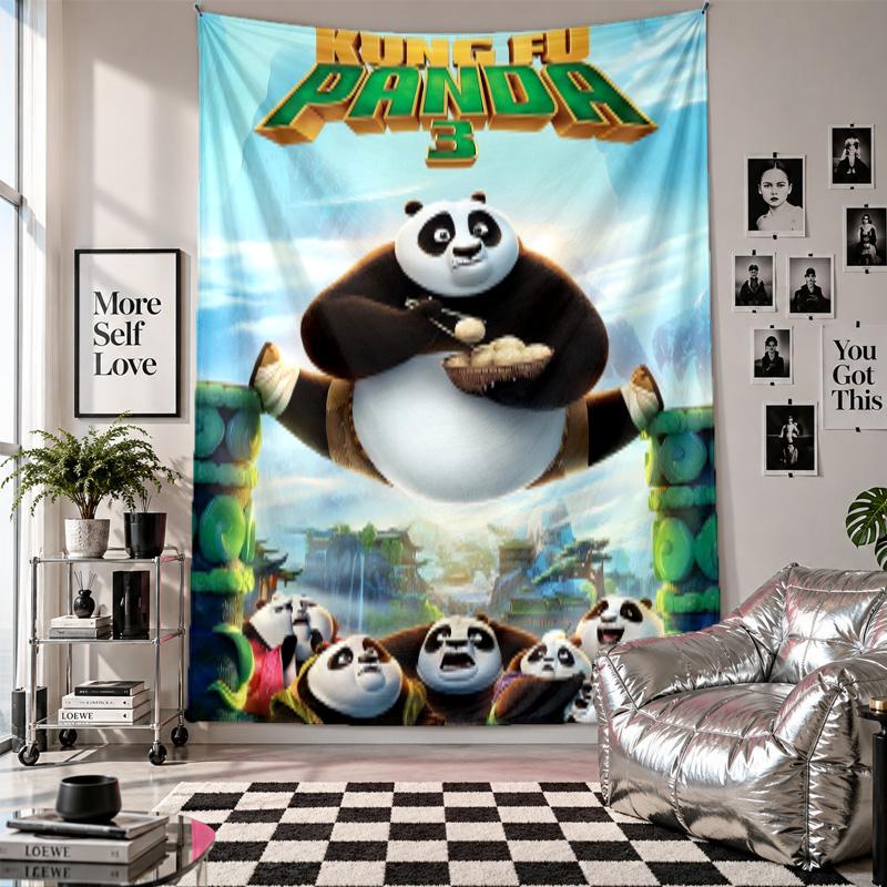 Wall TapestryKung Fu Panda Art Hanging Cloth Decorative Background Cover for Room Decoration