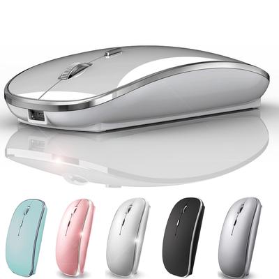 Перезаряжаемая беспроводная Bluetooth-мышь для iPad iPad MacBook MacBook и Dell Pro, Air, Mac, Pro, Air, ноутбуков, хромбуков, Windows, HP, (Серебряный)