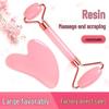 Rose Quartz Double-Head Facial Massage Roller Set