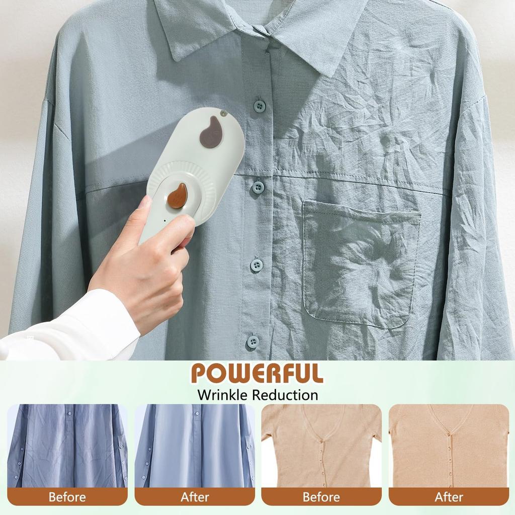 2-In-1 Handheld Portable Steam Iron, Saker Portable Steamer for Clothes 180° Swivel Handle, Lightweight Mini Travel iron for Home