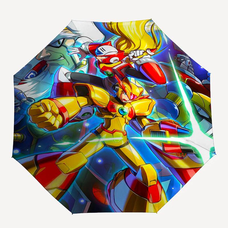 1 шт. Автоматический складной уличный зонт Megaman с 3 сложениями, с 8-реберным железным каркасом - Идеально для фанатов, путешественников, для ежедневного использования