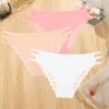 3Pcs Sexy Lady Style Transparent Lace Underwear Women's Straps Panties Seamless Perspective Briefs Low Waisted Triangle Pants