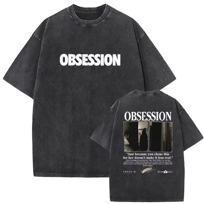 2026 Movie Obsession Be Careful What You Wish for Eyes Graphic Vintage Washed T-Shirts Short Sleeve T-shirt Streetwear