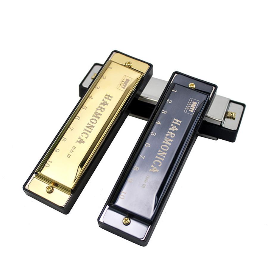 10-Hole Blues Harmonica C Key Professional Diatonic Harmonica for Adults Beginners Rich Sound for Blues Folk Rock Country JXB
