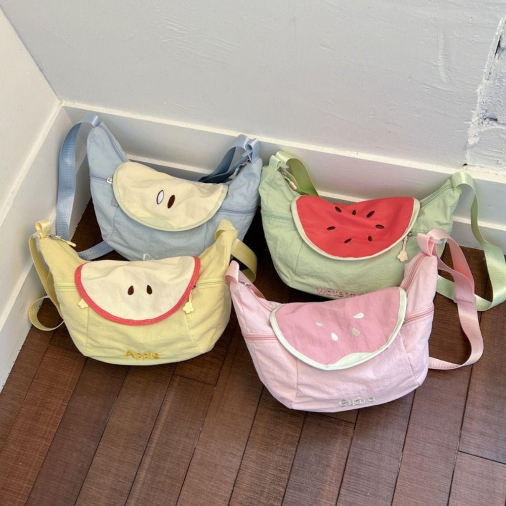 Large Capacity Fruit Shape Crossbody Bag Creative Handbag Cute Cloth Messenger Bag Travel