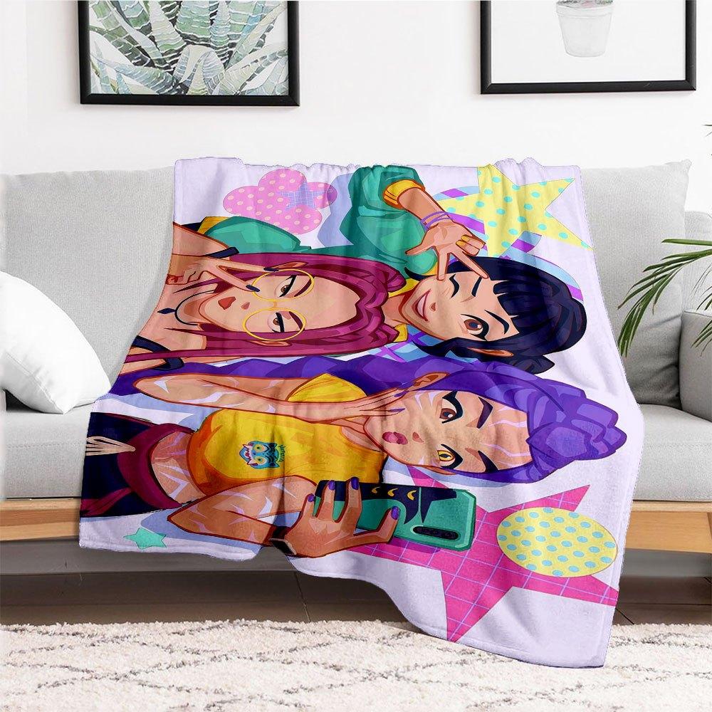 "Vivid Friends: Colorful Phone Case Collection"Blanket Lightweight Flannel Throw Blanket for Sofa, Bed, Travel, Camping, Livingroom, Office,