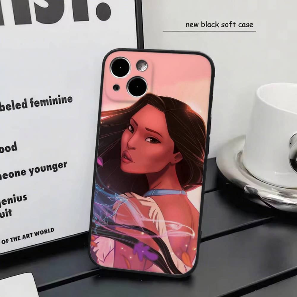 Disney Pocahontas For iPhone 13,17,11,12,16,14,15,Plus,Pro Max Soft Silicone Black Phone Case