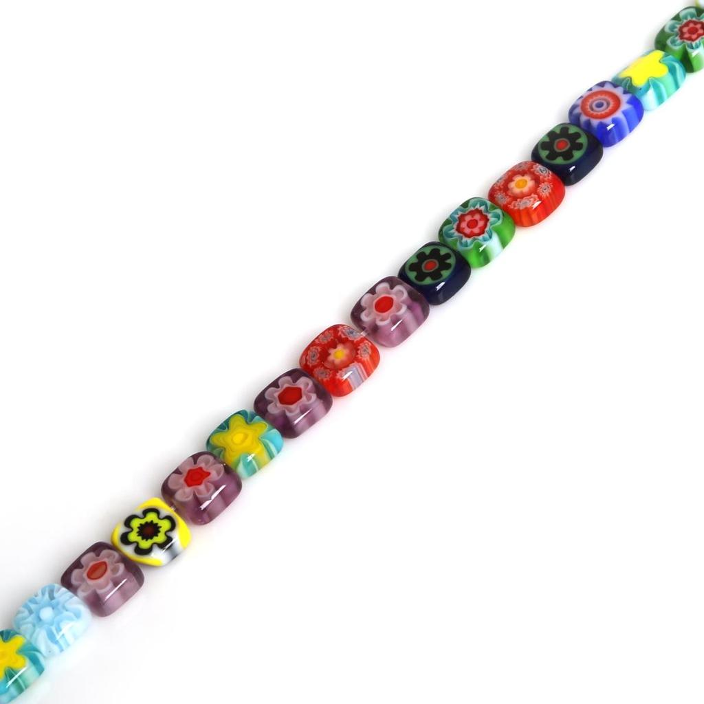 48/63 шт. тысяча цветов плоские квадратные стеклянные бусины для изготовления ювелирных изделий DIY браслет ожерелье аксессуары