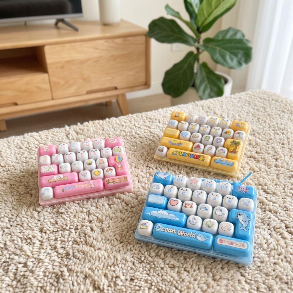 26 Key Decompression Button Toy Cute Design Keyboard Keychain Accessories Gift