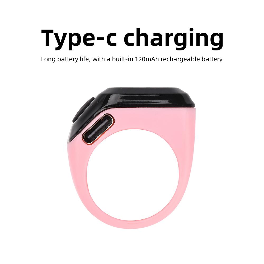 Bluetooth Smart Ring Counter Wearable OLED Digital Tally Counter APP Vibration Reminder  9999 Count Silent Button 120mAh Type-C