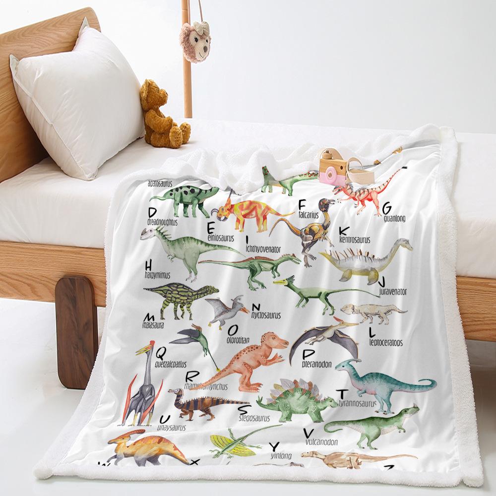Specimen lamb wool blanket butterfly plant animal mushroom dinosaur 2D digital print blanket