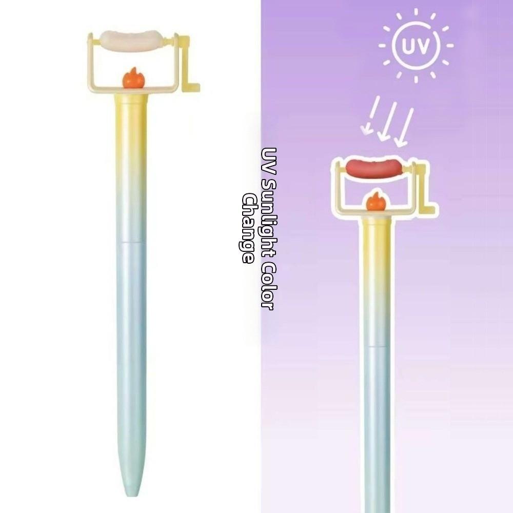 Novelty BBQ Theme Color-Changing Pen Funny Writing Pen Gift Rotating Refill Pen Daily
