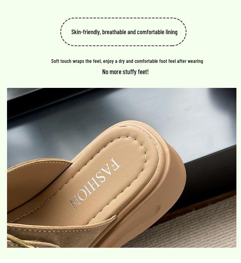 Женские ретро сандалии на мягкой подошве с одним ремешком - Уличные балетки "Наступи на дерьмо" от Инфлюенсера