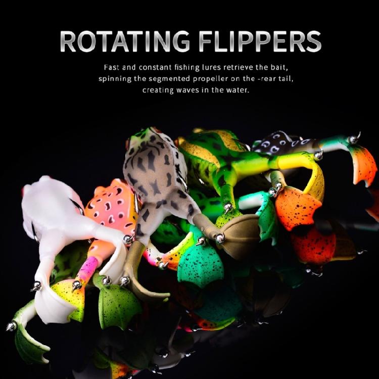 3Pcs Soft Fishing Lures Propeller 3D Fishing Baits Frogs Topwater Swimming Lures Double Hook Frogs Baits Artificial Baits