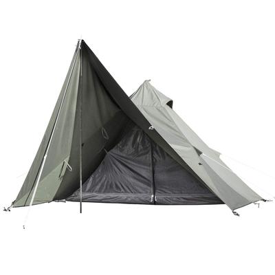 BUNDOK Solo Teepee 1 TC BDK-75TC [Для 1 человека] Палатка на одном шесте цвета хаки из смесового хлопка, полностью закрытая юбка, рулонная