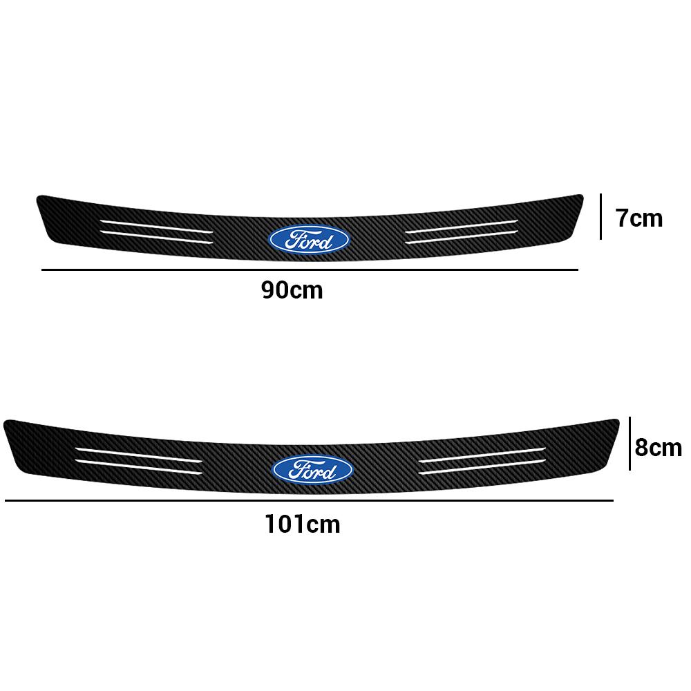 Car Carbon Fiber Trunk Tail Bumper Protector Sticker Accessory For Ford Ranger Focus Kuga Mustang ST Transit Mondeo Fusion Fiest