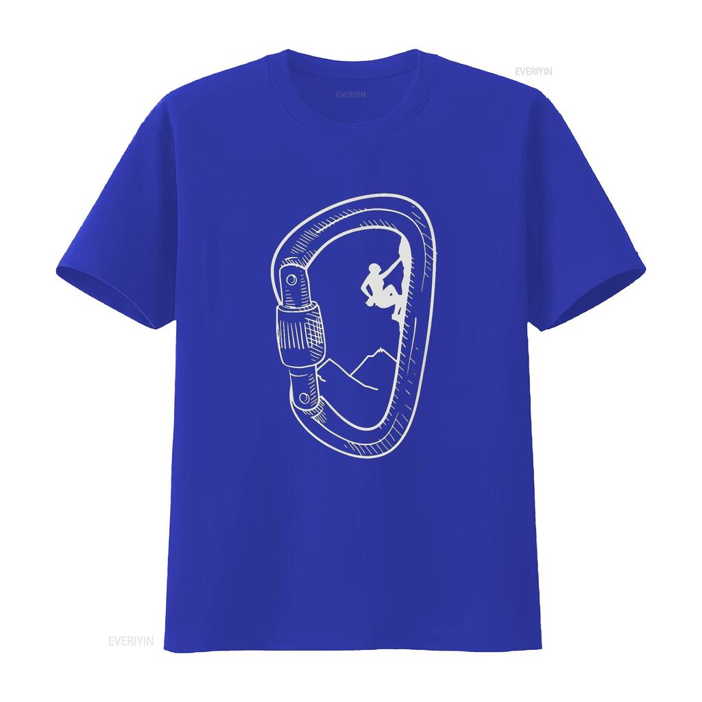 Rock Climbing T Shirt Carabiner Mountain Climber  vintage Washed Slightly Unisex graphic Top For Everyday Wear Stretched
