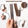 Black Walnut L-Shaped Solid Wood Coat & Hat Hook - Nordic Wall-Mounted Door Hook