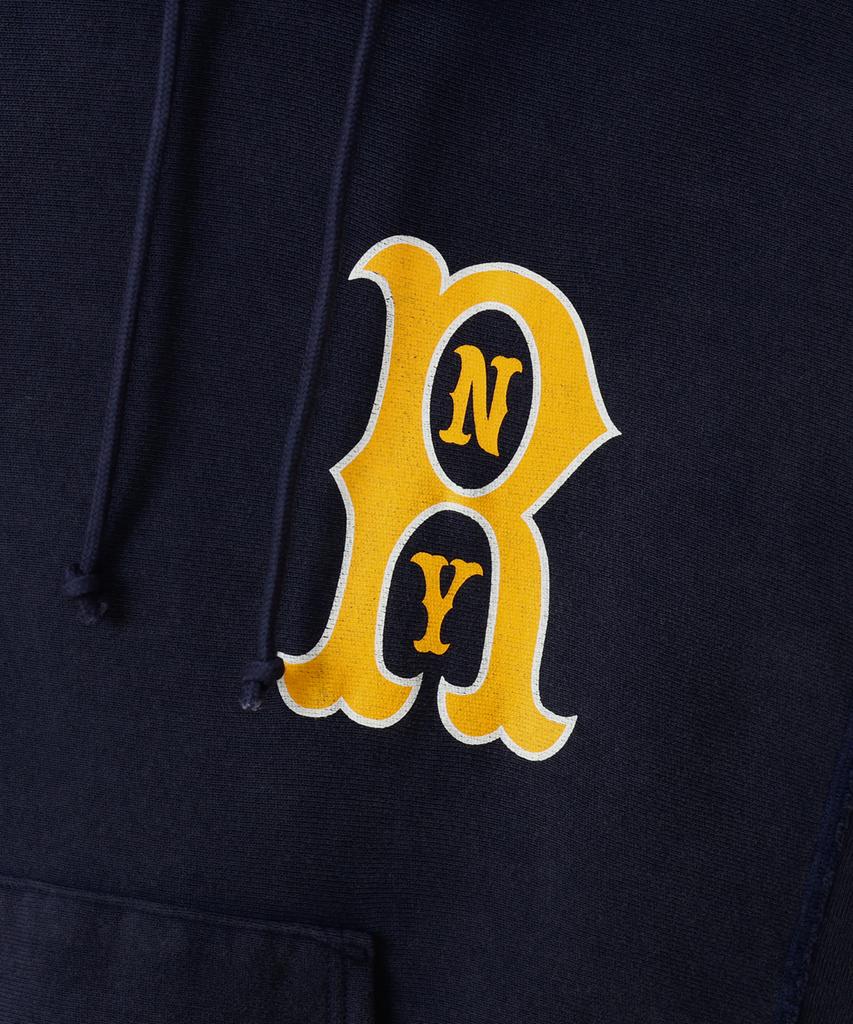 Худи с флисовой подкладкой Rochester Regular Fit с обратной вязкой и логотипом R, цвет темно-синий